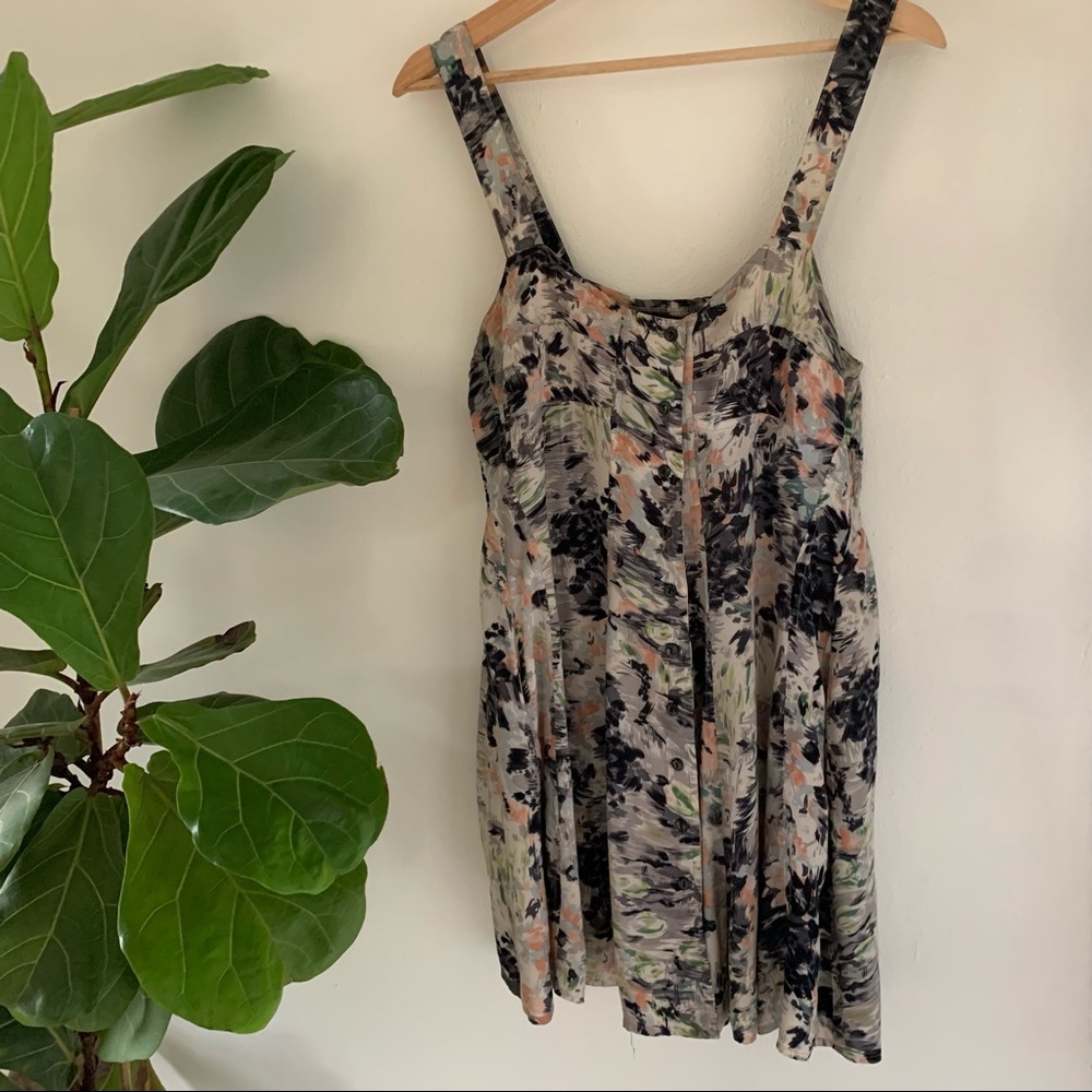 Fun2Fun | Floral “Painted” Design Tank Dress w/Corset Ties